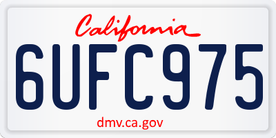 CA license plate 6UFC975