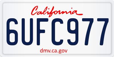 CA license plate 6UFC977