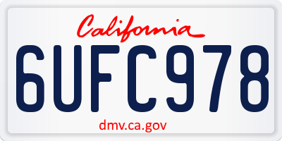 CA license plate 6UFC978