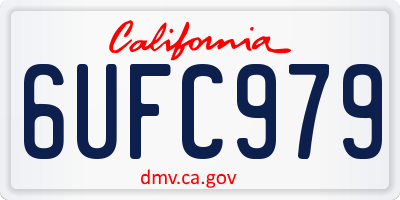 CA license plate 6UFC979