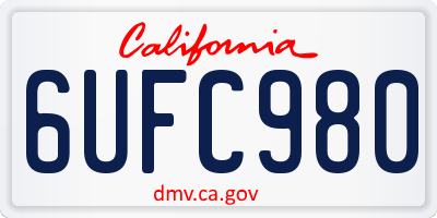 CA license plate 6UFC980