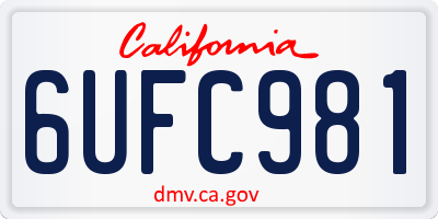 CA license plate 6UFC981