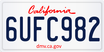 CA license plate 6UFC982