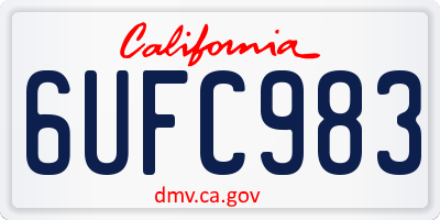 CA license plate 6UFC983