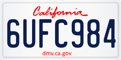 CA license plate 6UFC984