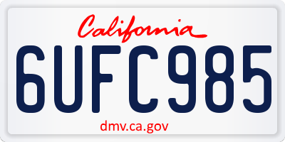 CA license plate 6UFC985