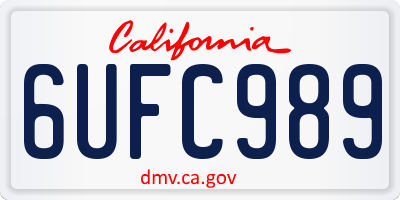 CA license plate 6UFC989