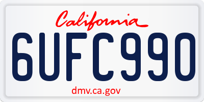 CA license plate 6UFC990