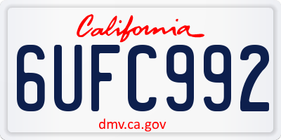 CA license plate 6UFC992