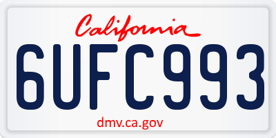 CA license plate 6UFC993