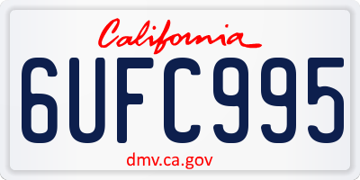 CA license plate 6UFC995