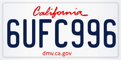 CA license plate 6UFC996
