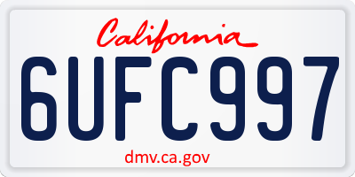 CA license plate 6UFC997