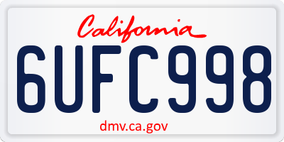 CA license plate 6UFC998