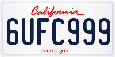 CA license plate 6UFC999