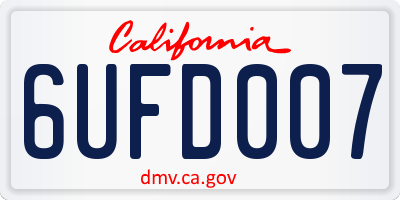 CA license plate 6UFD007