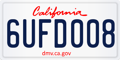 CA license plate 6UFD008