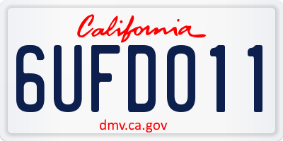 CA license plate 6UFD011