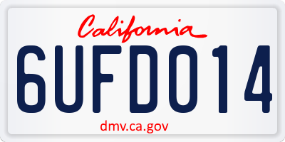 CA license plate 6UFD014