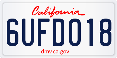 CA license plate 6UFD018