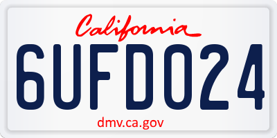 CA license plate 6UFD024