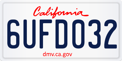CA license plate 6UFD032