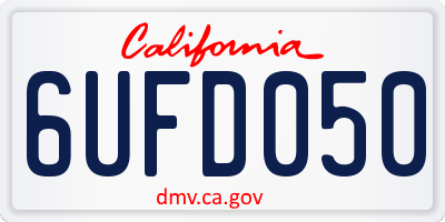 CA license plate 6UFD050