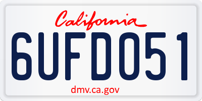 CA license plate 6UFD051