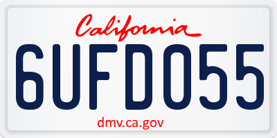 CA license plate 6UFD055