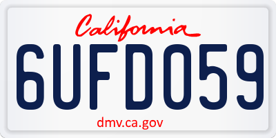 CA license plate 6UFD059