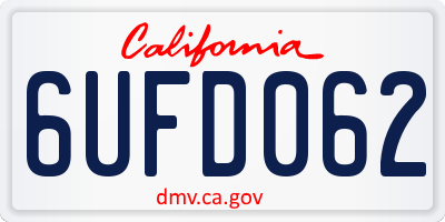 CA license plate 6UFD062