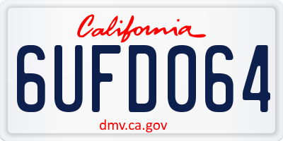 CA license plate 6UFD064