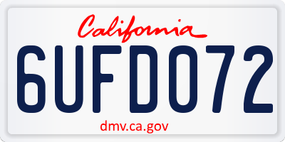 CA license plate 6UFD072
