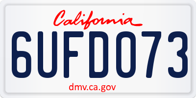 CA license plate 6UFD073