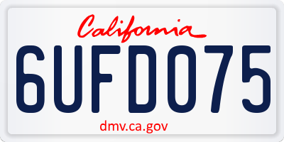 CA license plate 6UFD075