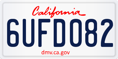 CA license plate 6UFD082