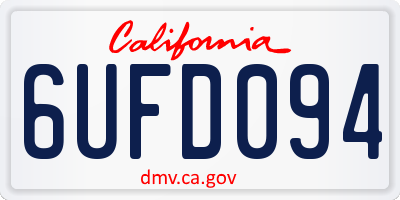 CA license plate 6UFD094