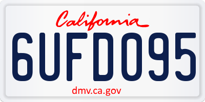 CA license plate 6UFD095