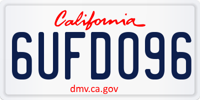 CA license plate 6UFD096