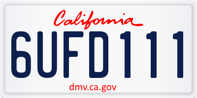 CA license plate 6UFD111