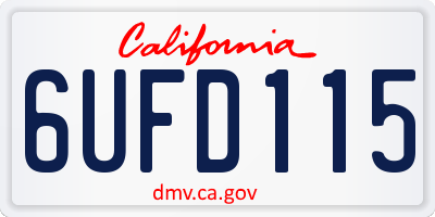 CA license plate 6UFD115