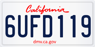 CA license plate 6UFD119