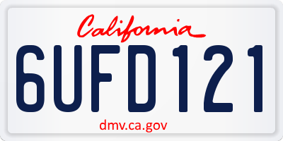 CA license plate 6UFD121