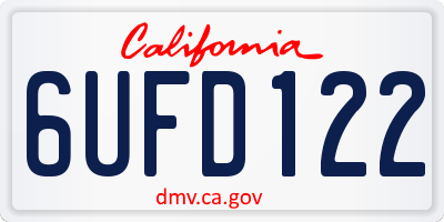 CA license plate 6UFD122