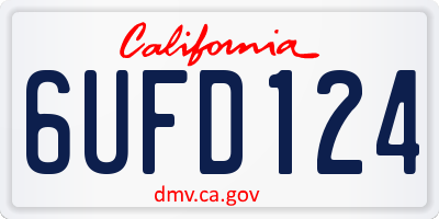 CA license plate 6UFD124