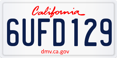 CA license plate 6UFD129