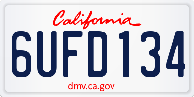 CA license plate 6UFD134