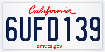 CA license plate 6UFD139