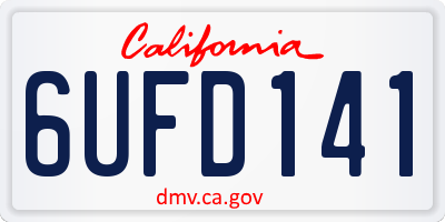 CA license plate 6UFD141