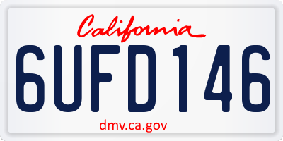 CA license plate 6UFD146